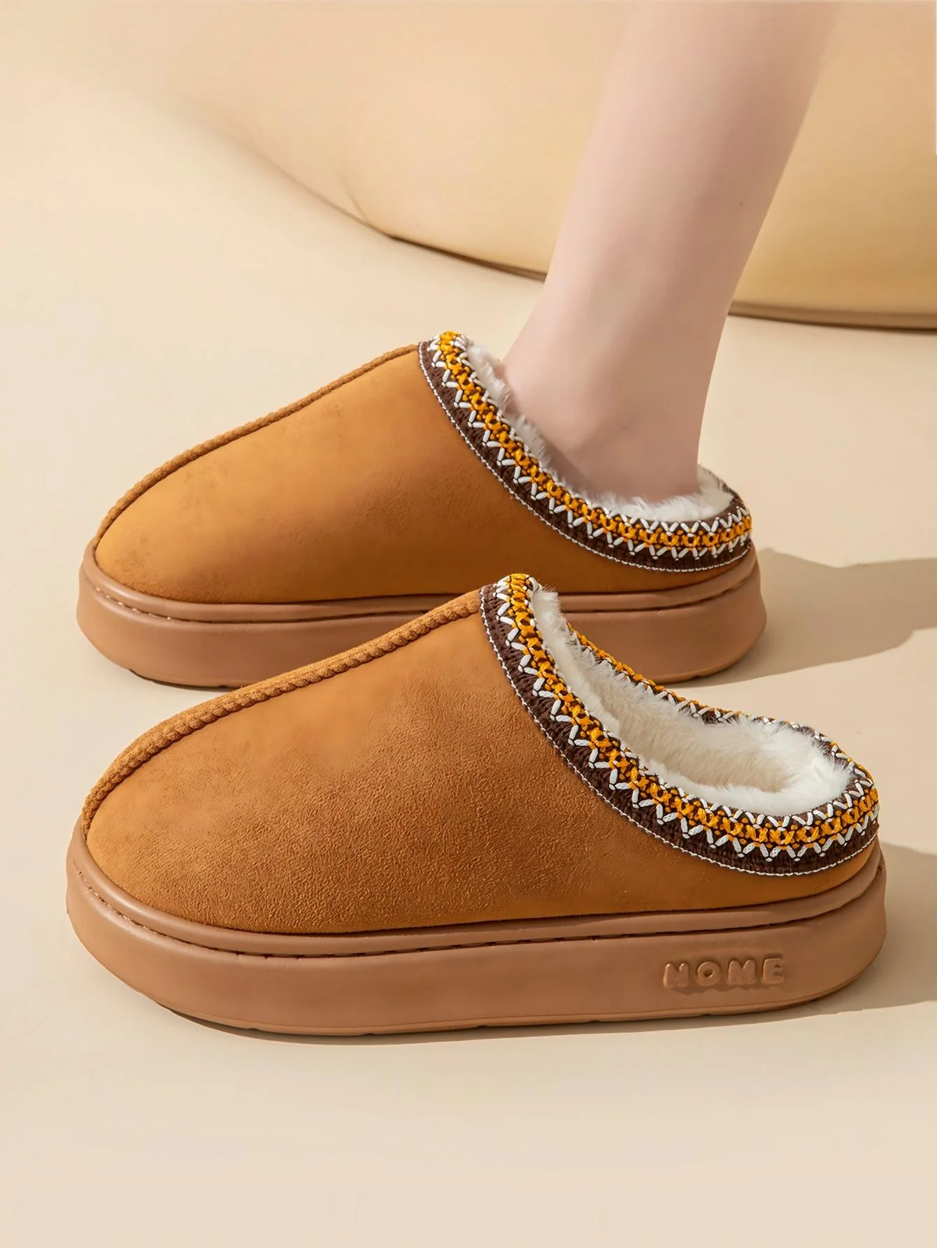Solid Color Stitching Thick-soled Slippers - Image 13