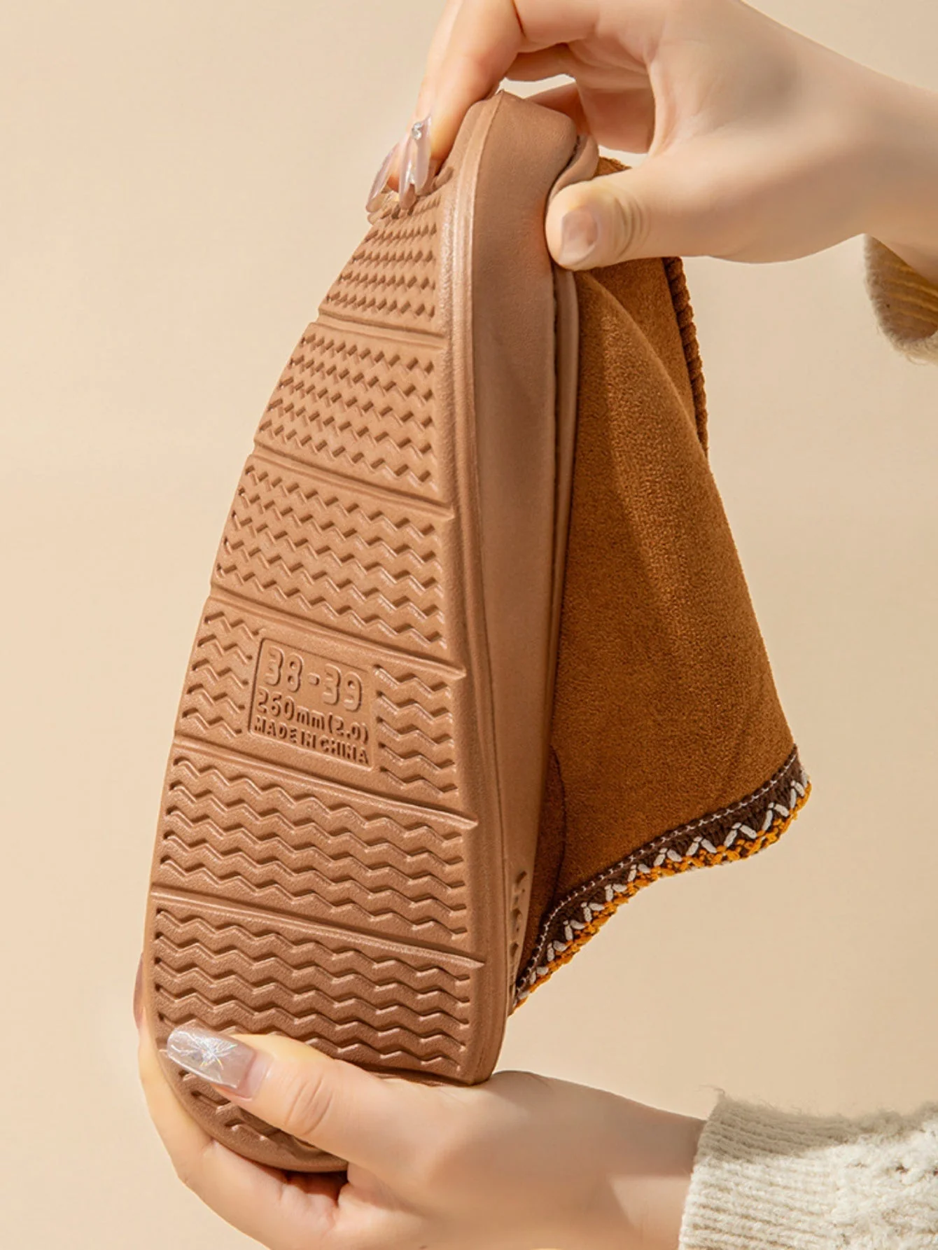 Solid Color Stitching Thick-soled Slippers - Image 4