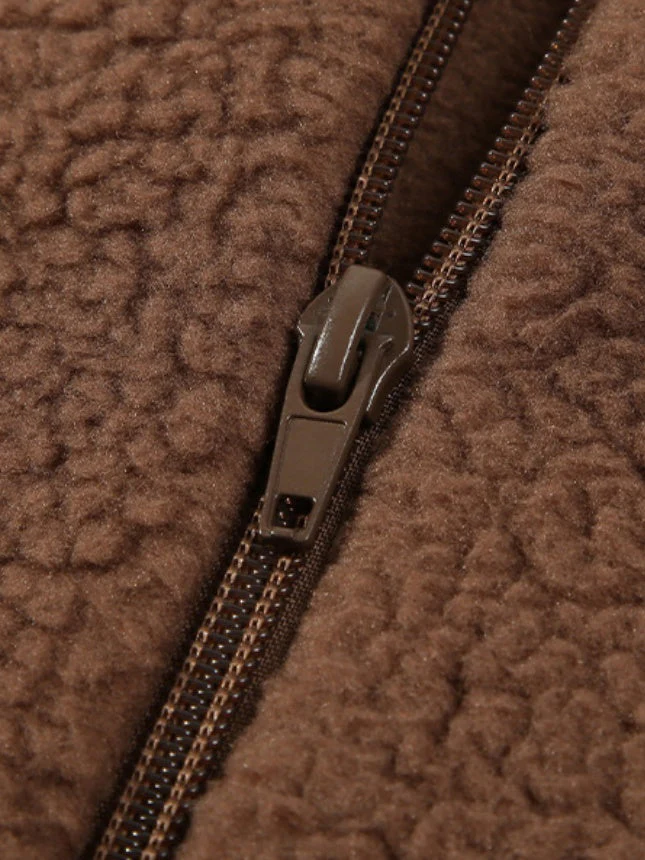 Fleece Plush Thickening Stand Collar Jackets - Image 4