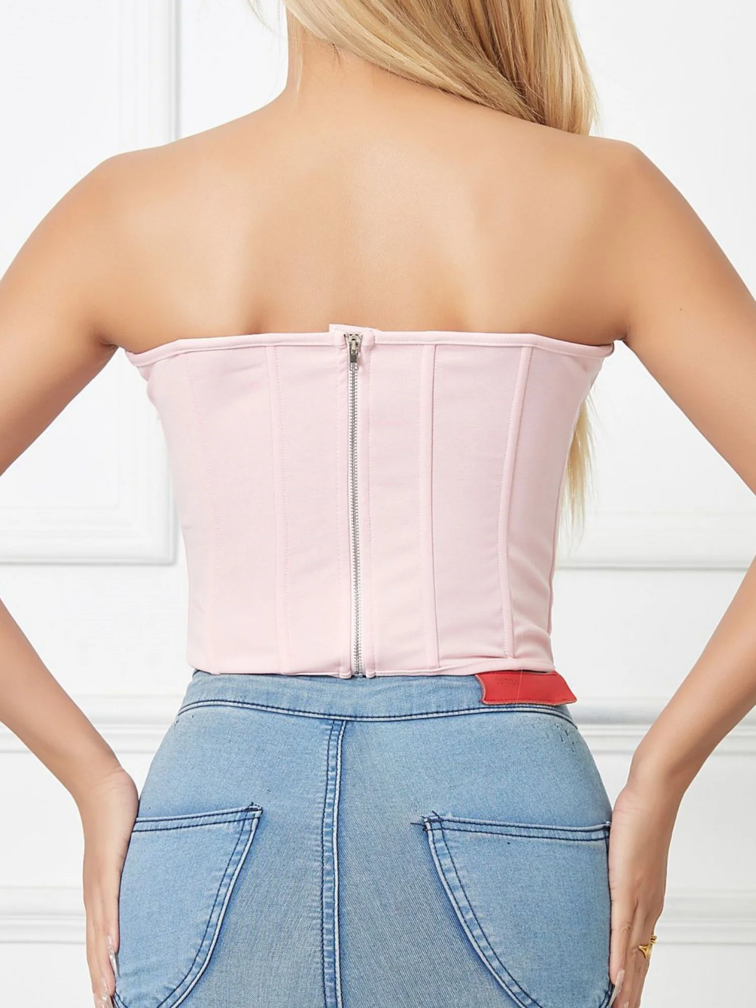 Heart-shaped Cutout Waist Trainer Strapless Vest - Image 2