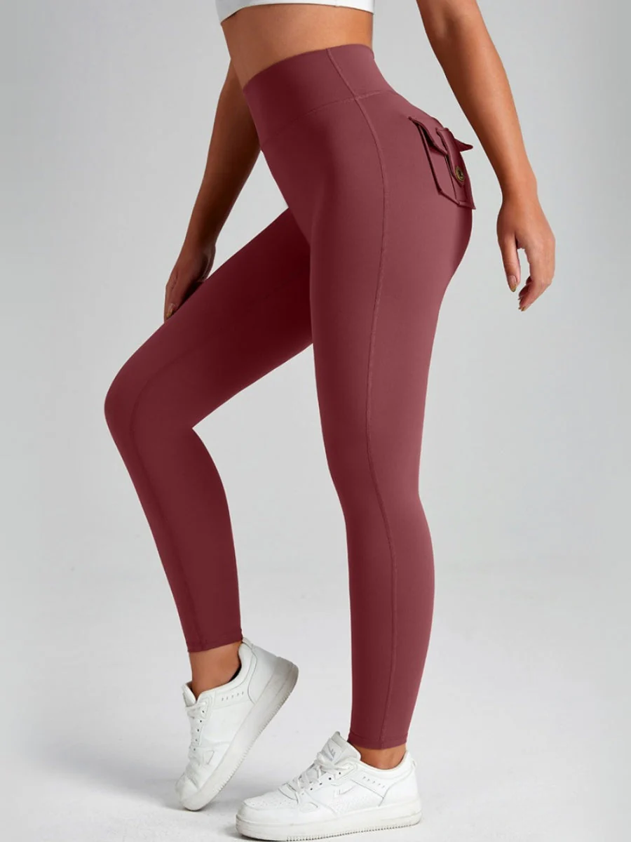 Pocket Peach Butt Yoga High Waist Buttocks Lift Sanded Stretch Tight Fit Sports Pants - Image 13