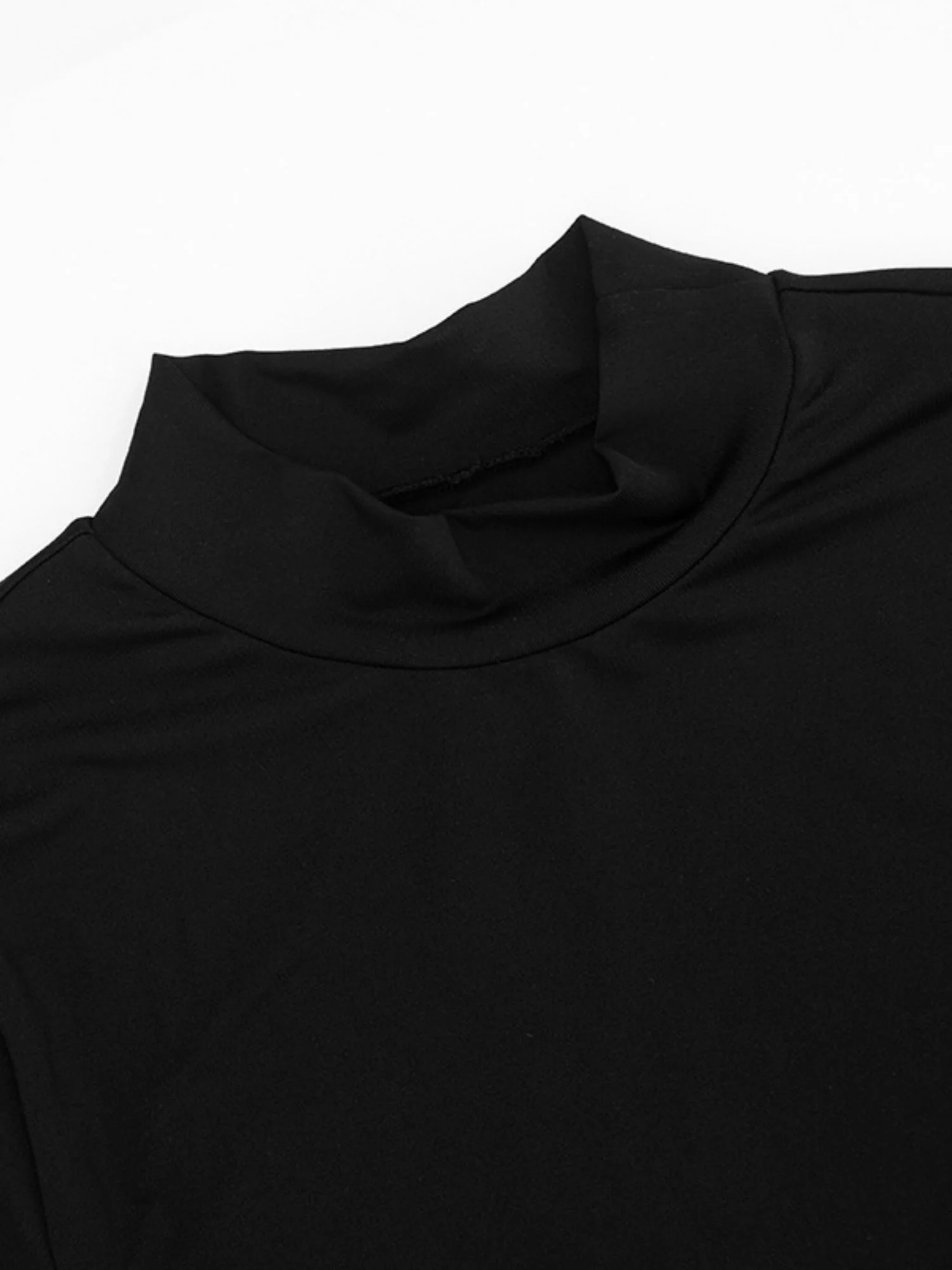 Fur Trim On Cuffs Solid Color Bodysuit - Image 7