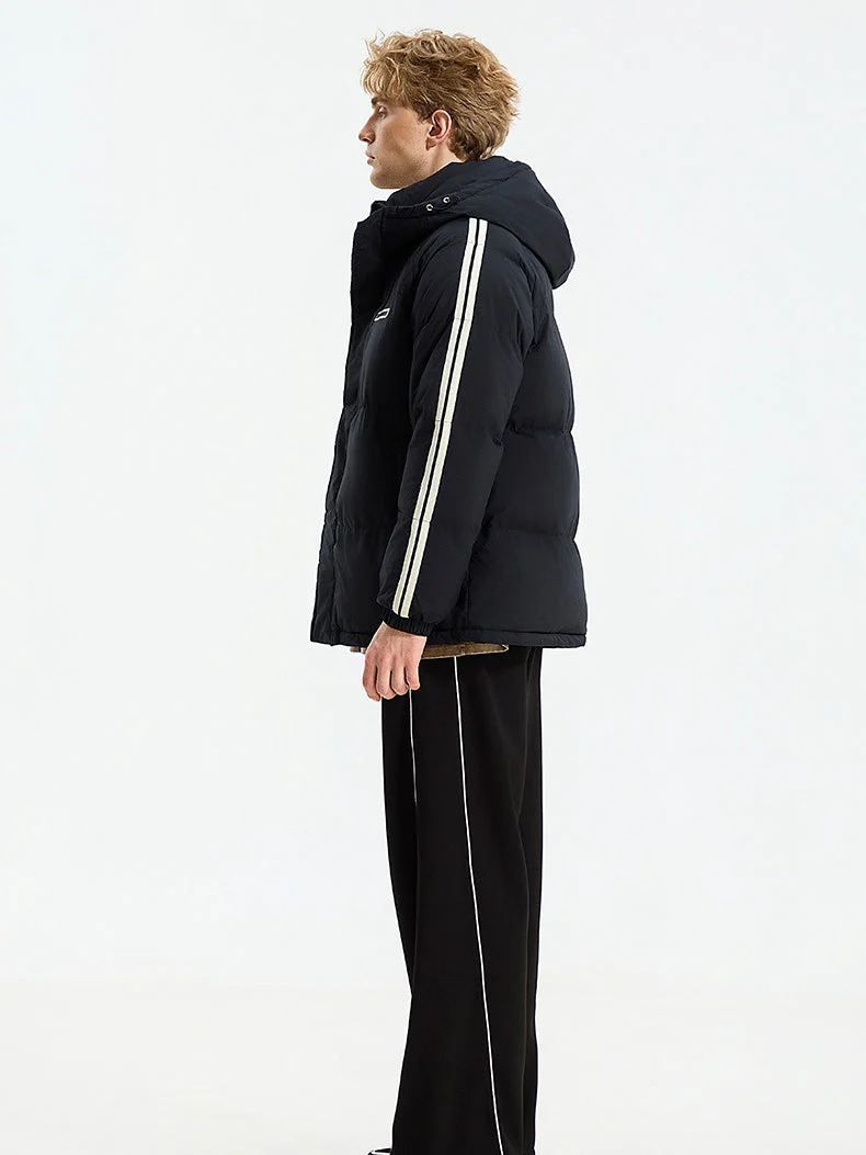 Stand-Collar Webbing-Trim Loose Thermal Puffer Jacket - Image 3