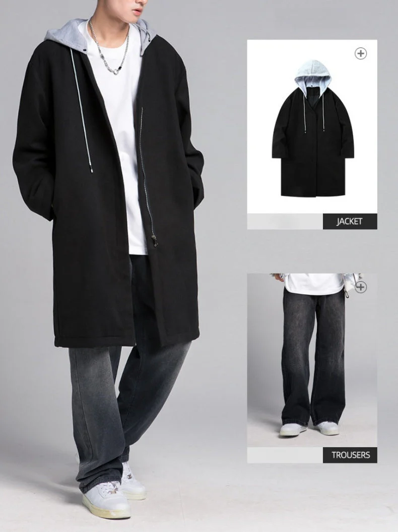 Black Maxi Hooded Overcoat - Image 2