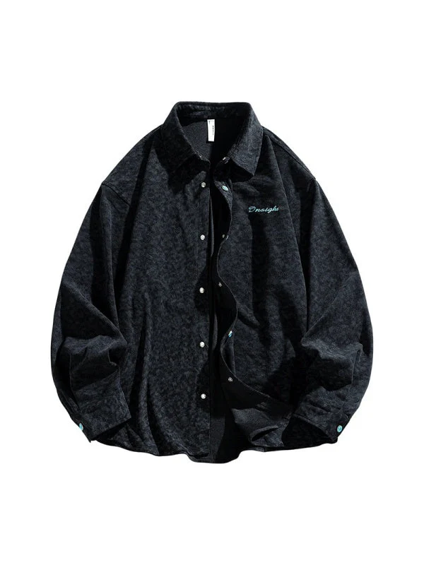 Printed Embroidery Corduroy Wear-resistant Shirts - Image 6