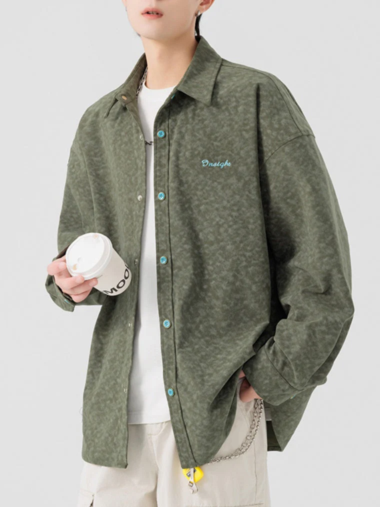 Printed Embroidery Corduroy Wear-resistant Shirts - Image 8