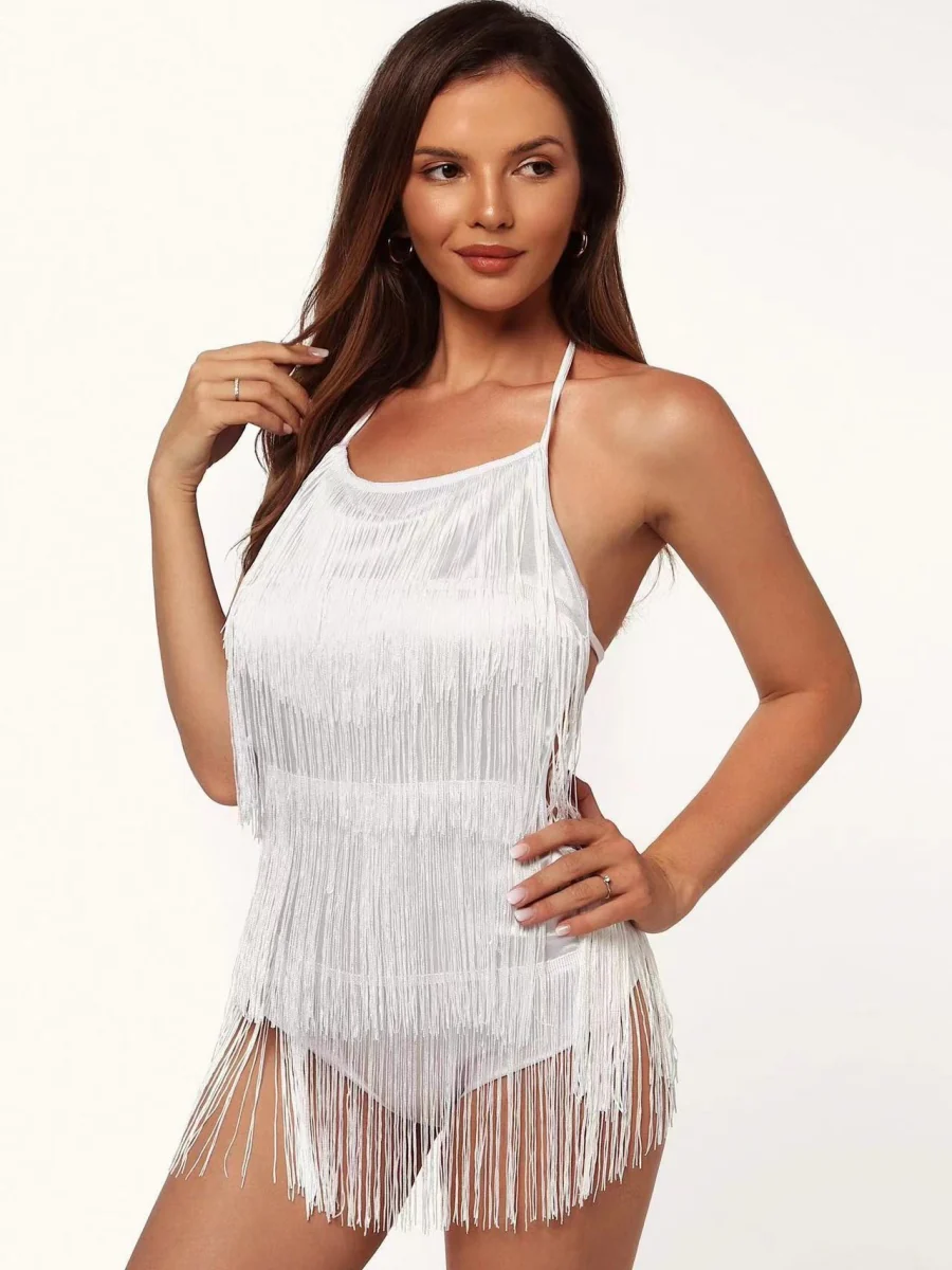 Sexy Backless Conjoined Twins Tassel Mini&Short Dresses - Image 9
