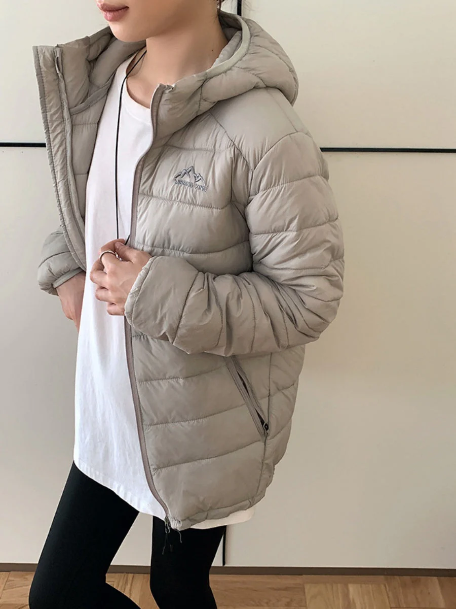 Zippered Pocket Quilting Lightweight Coat Stuffing Leisure Outdoor Cotton-padded Clothing - Image 4