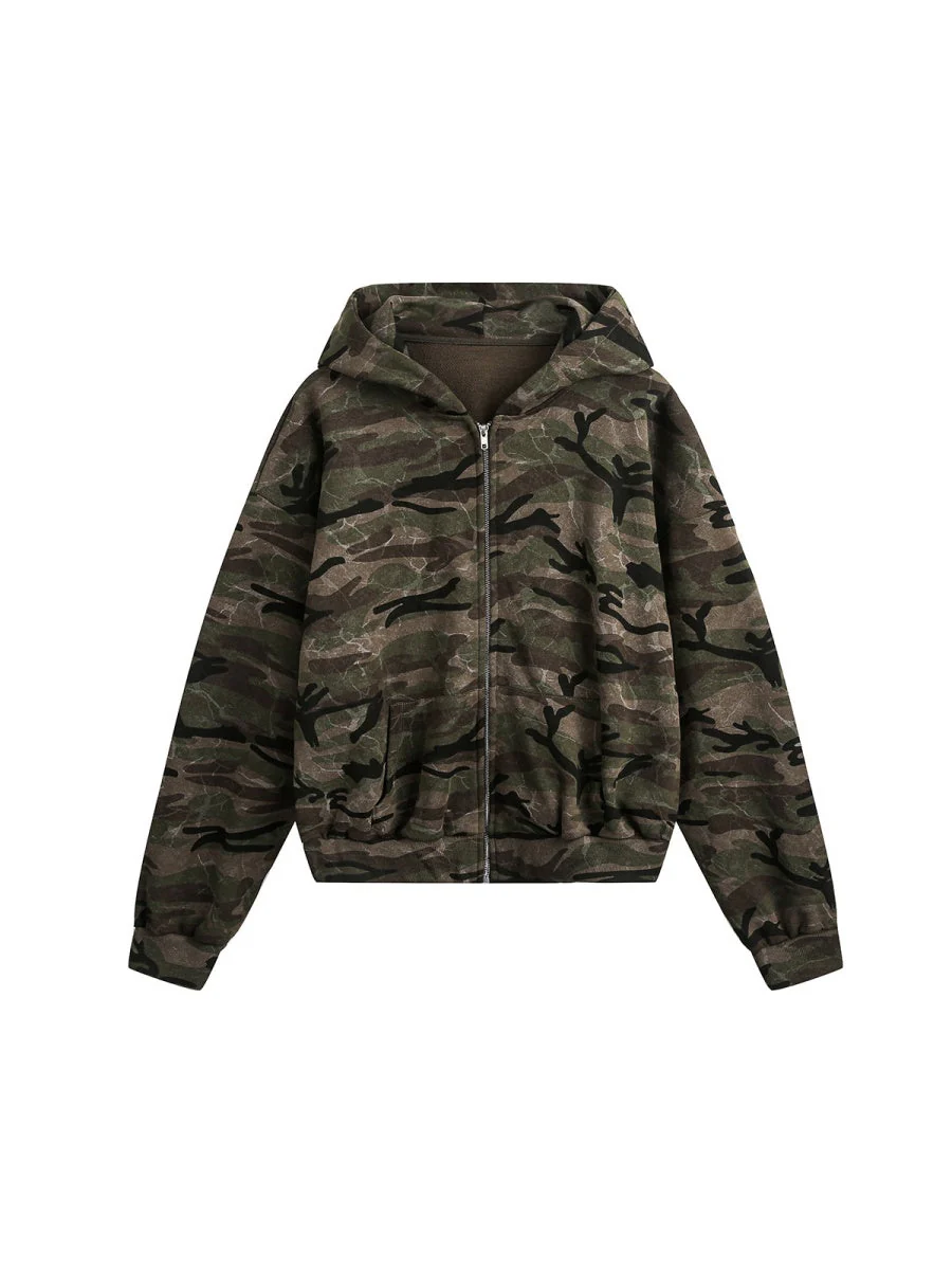 Street Camouflage Cardigan Zipper Hoodies - Image 2
