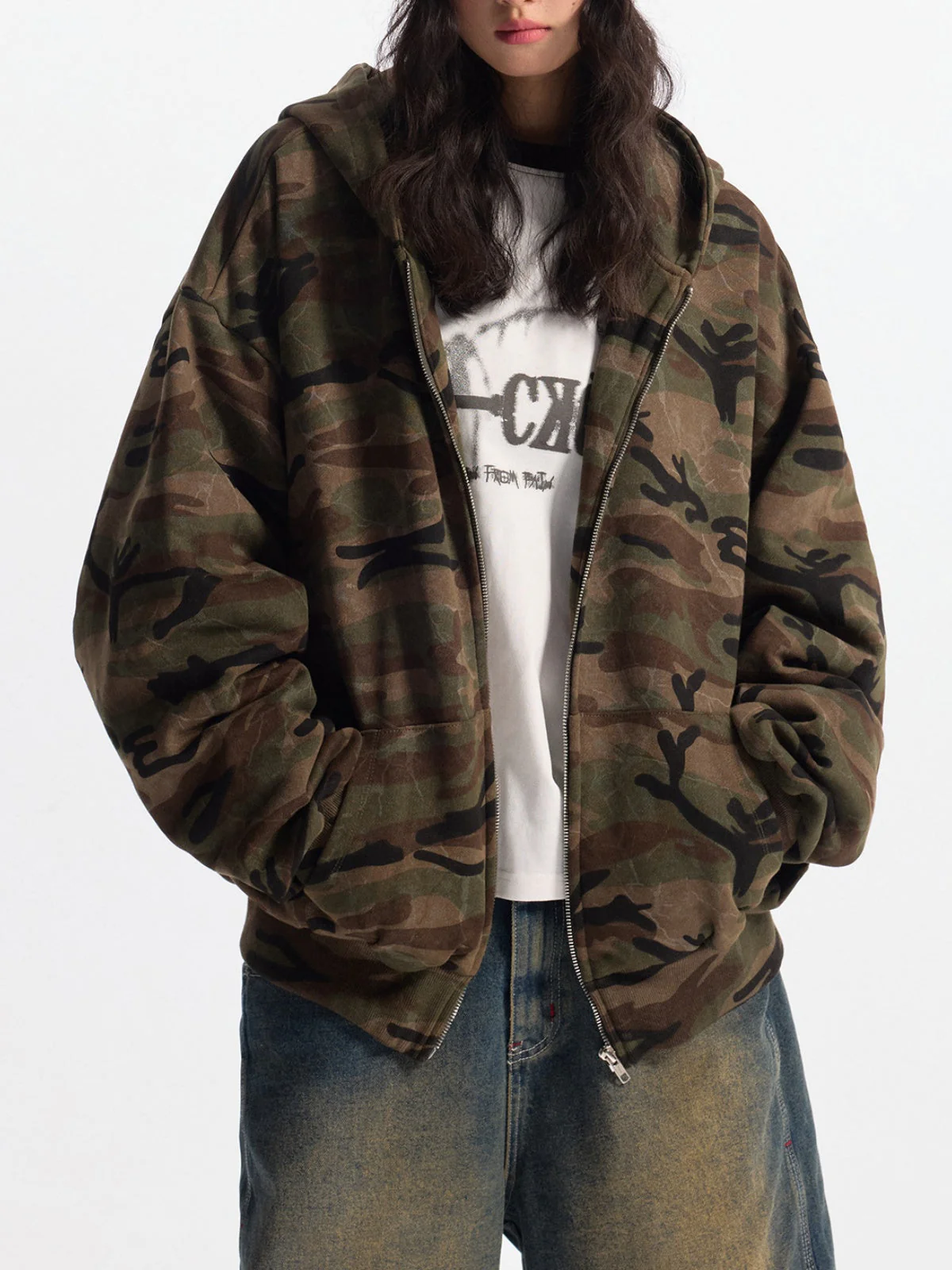 Street Camouflage Cardigan Zipper Hoodies - Image 4