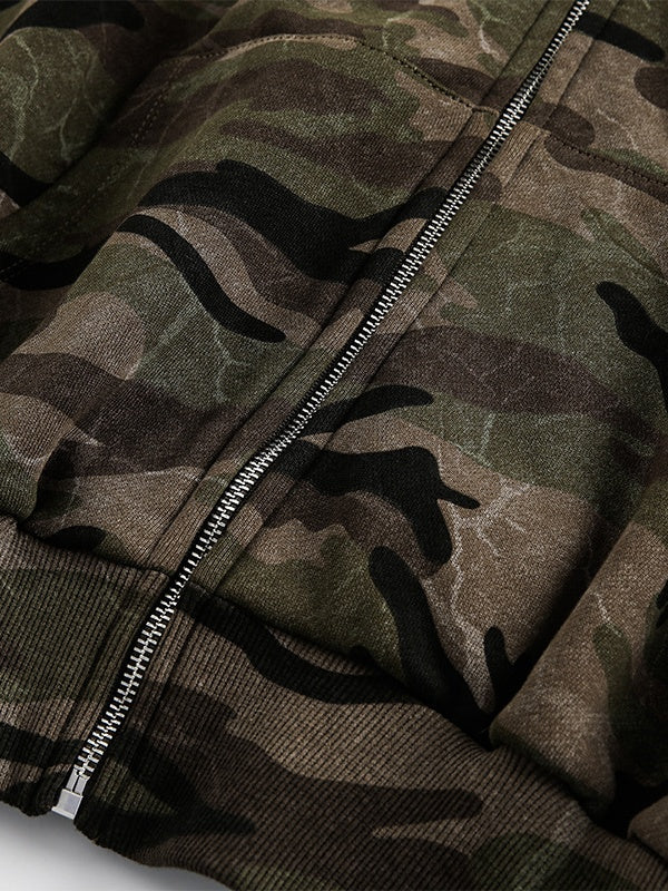Street Camouflage Cardigan Zipper Hoodies - Image 5