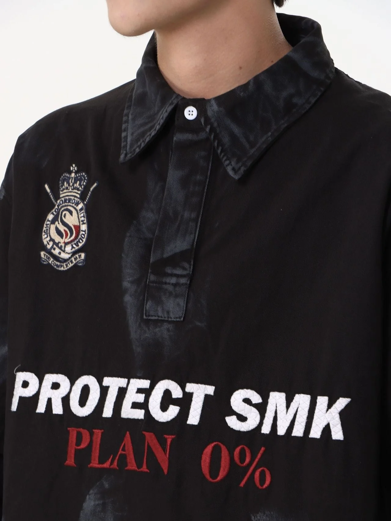 Wasteland Style American Jersey Fake Two Pieces Embroidery Polo Shirt - Image 4