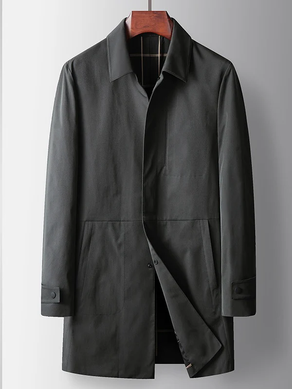 Business Leisure Medium And Long Non-iron Trench Coats - Image 9