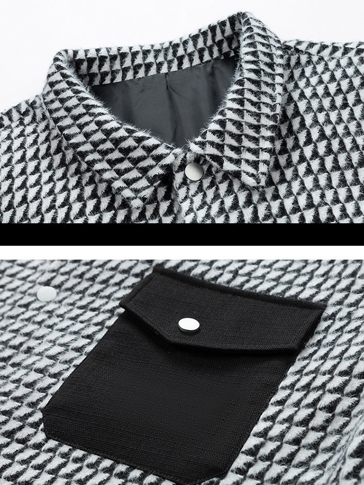 Color-Block Plaid Notch-Collar Jacket - Image 3