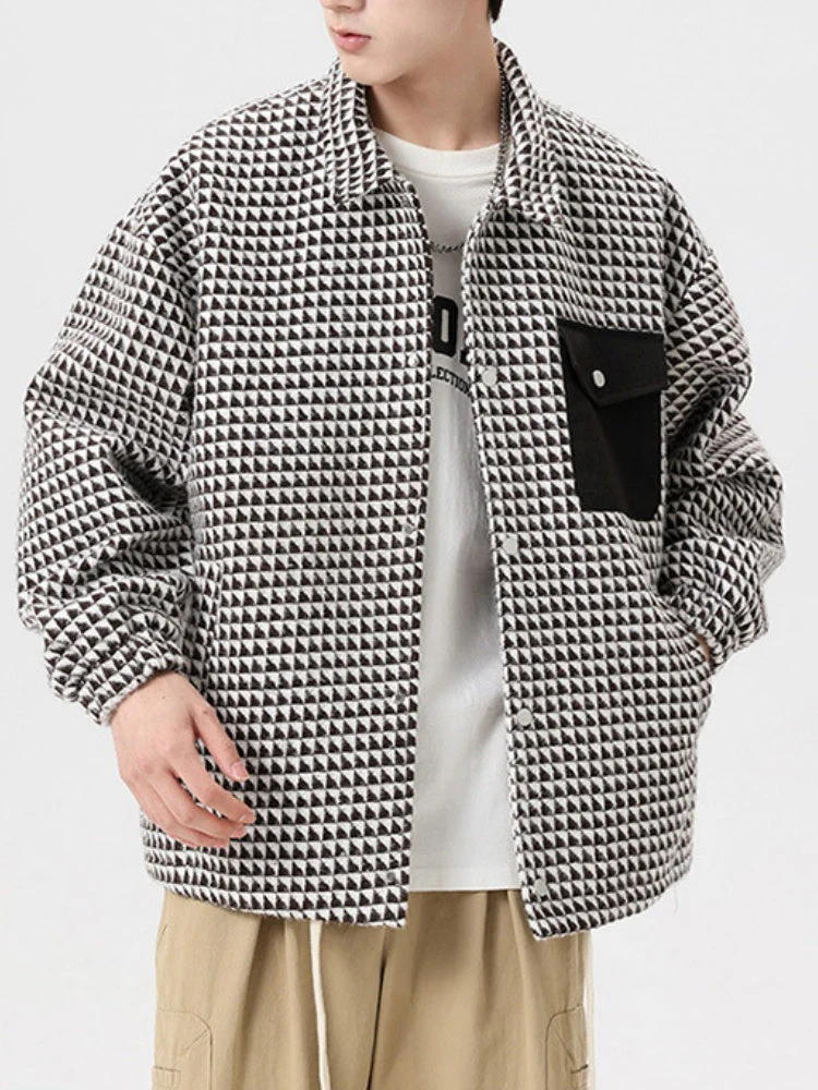 Color-Block Plaid Notch-Collar Jacket - Image 6