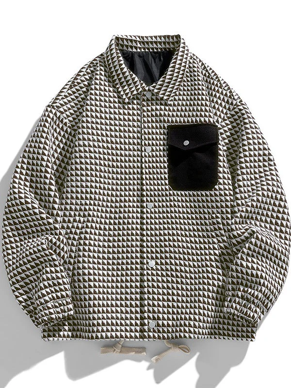 Color-Block Plaid Notch-Collar Jacket - Image 7