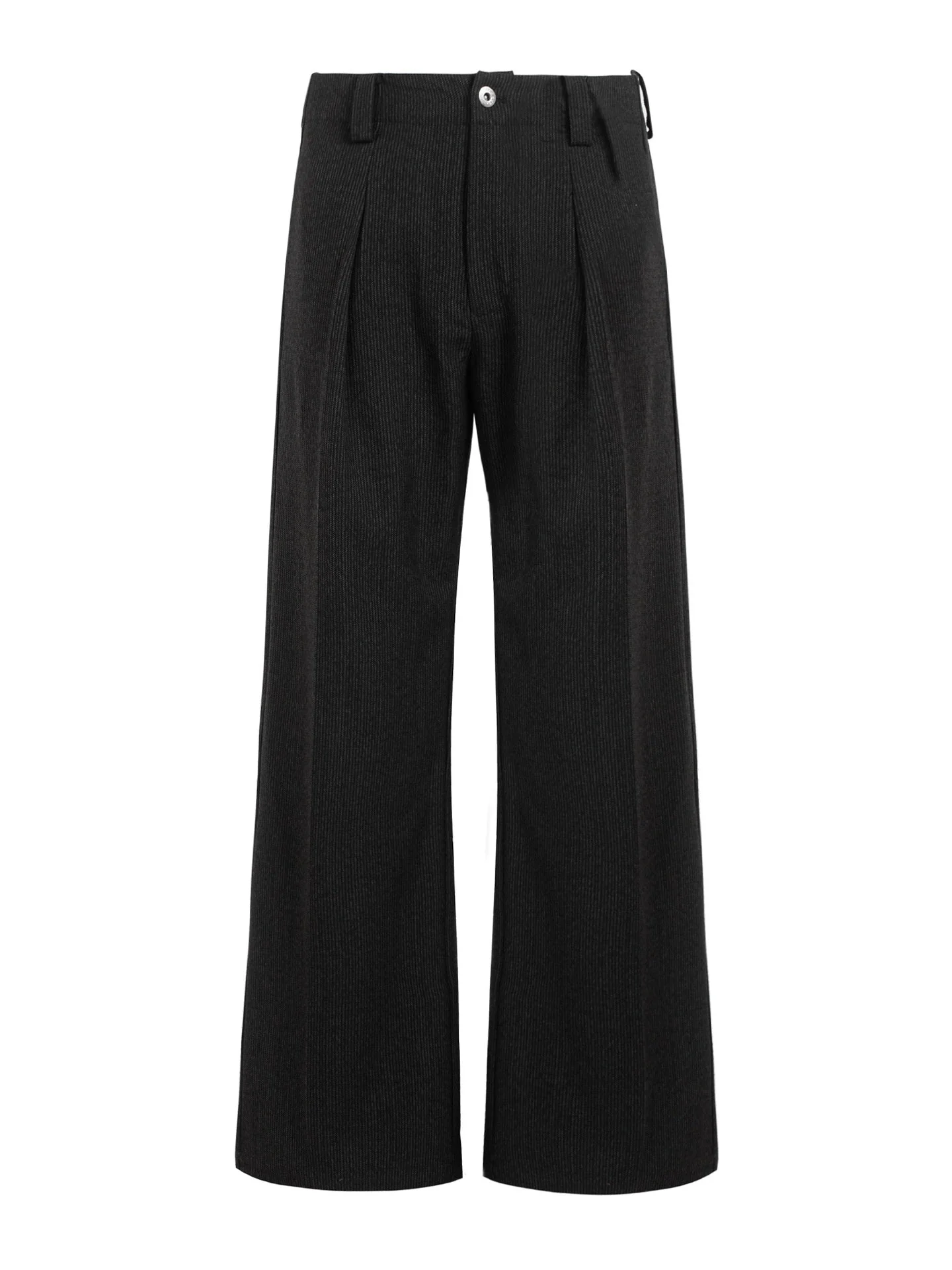Wool-Blend Houndstooth-Stripe Pleated A-Line Wide-Leg Trousers - Image 3