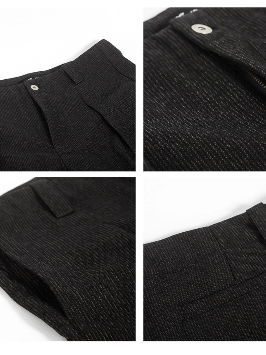 Wool-Blend Houndstooth-Stripe Pleated A-Line Wide-Leg Trousers - Image 4