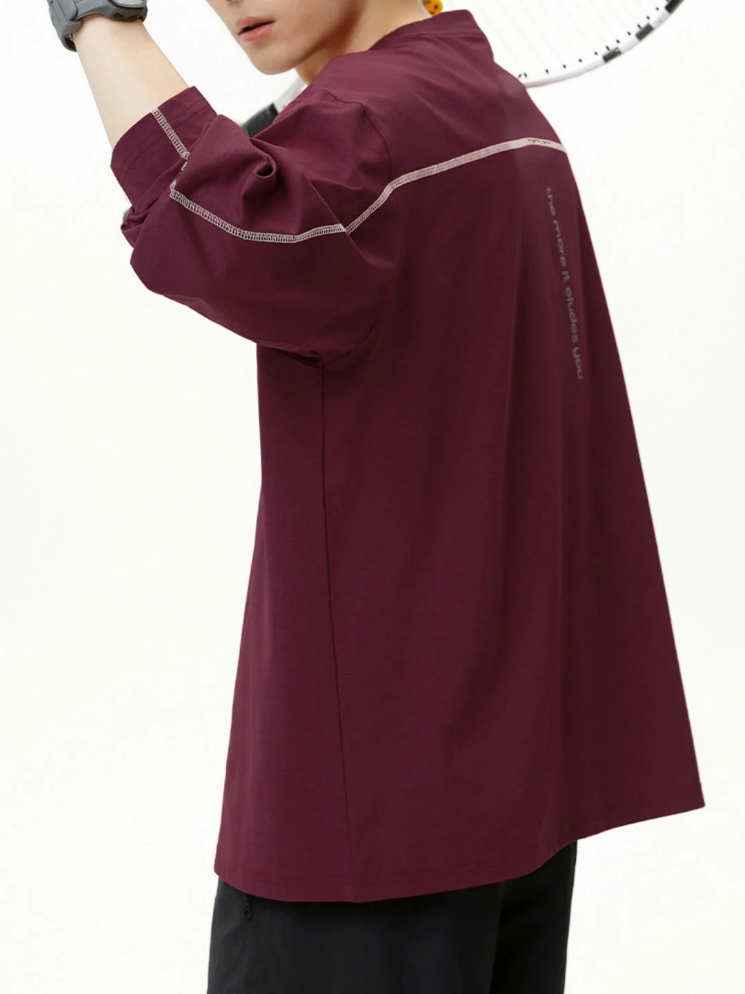 UV-Protection Color-Block Top-Stitched Long-Sleeve Tee - Image 4