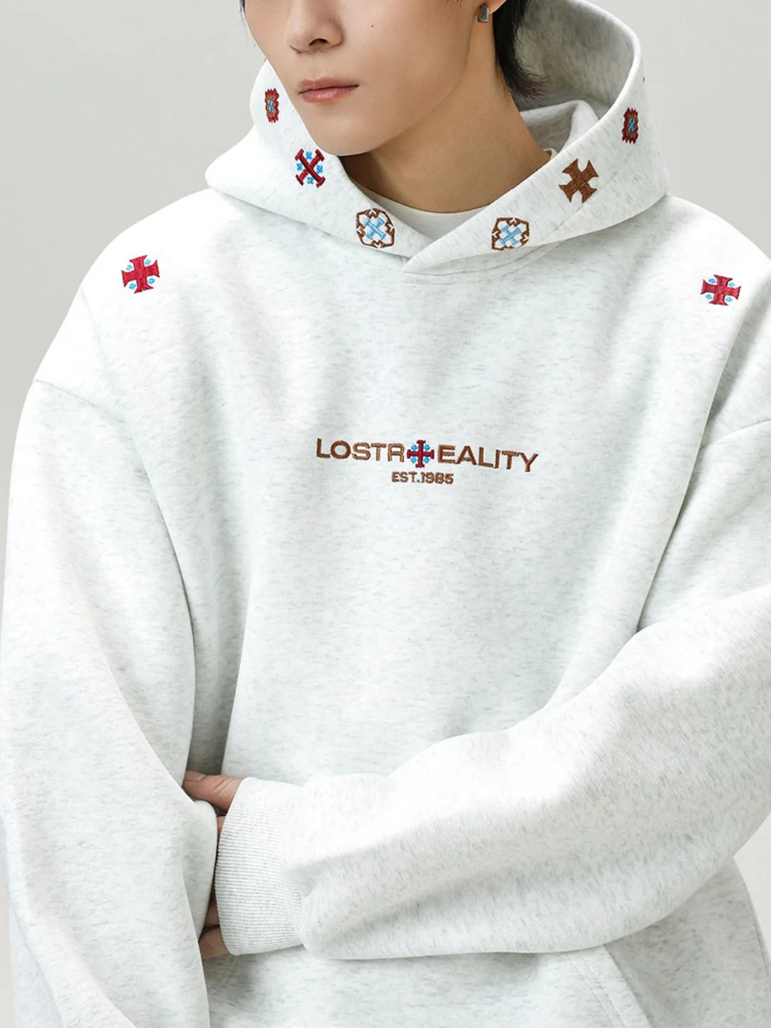 Ethnic-Embroidered Hooded Sweatshirt - Image 3
