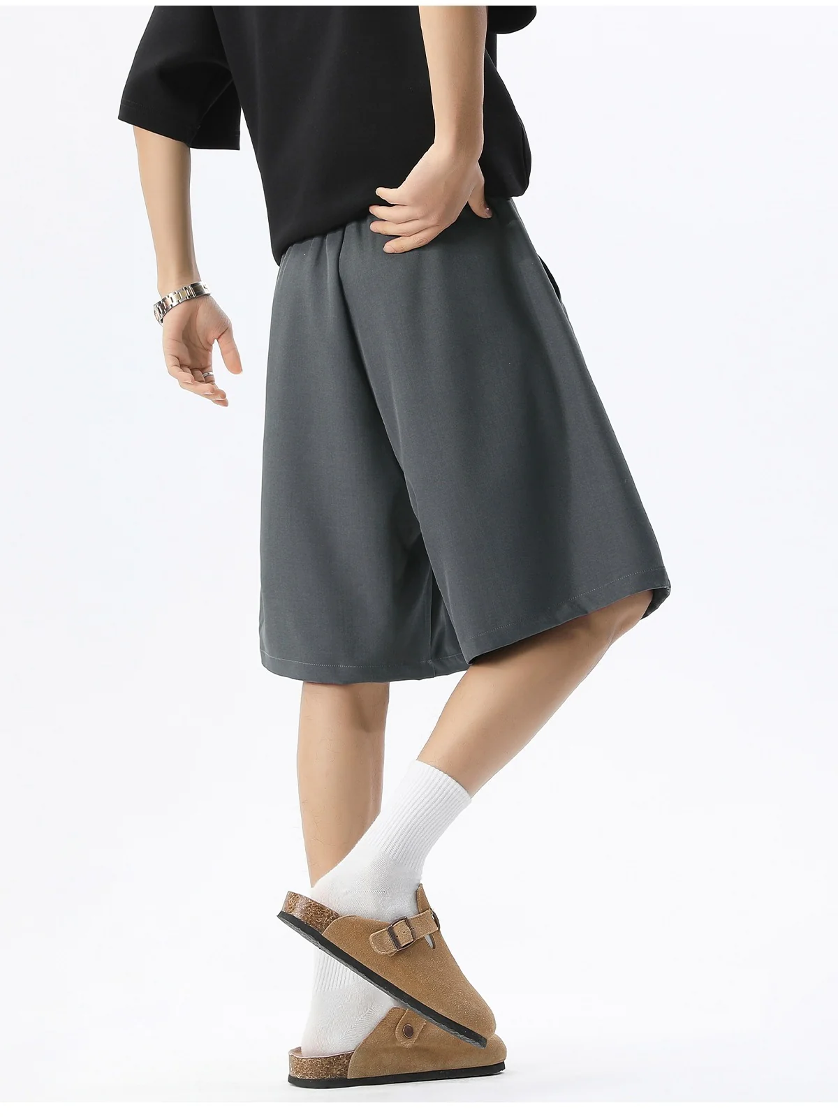 Belts Adjustable Stereo Five Points Shorts - Image 2