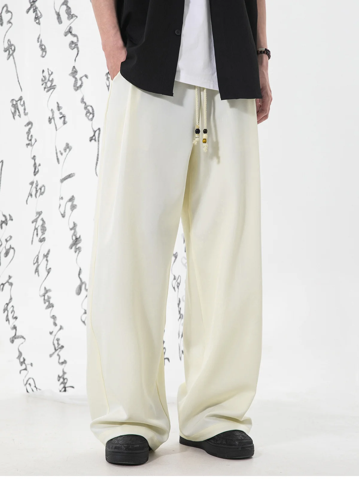 New Chinese Style Chinese Knot Design Loose-fit Pants - Image 3