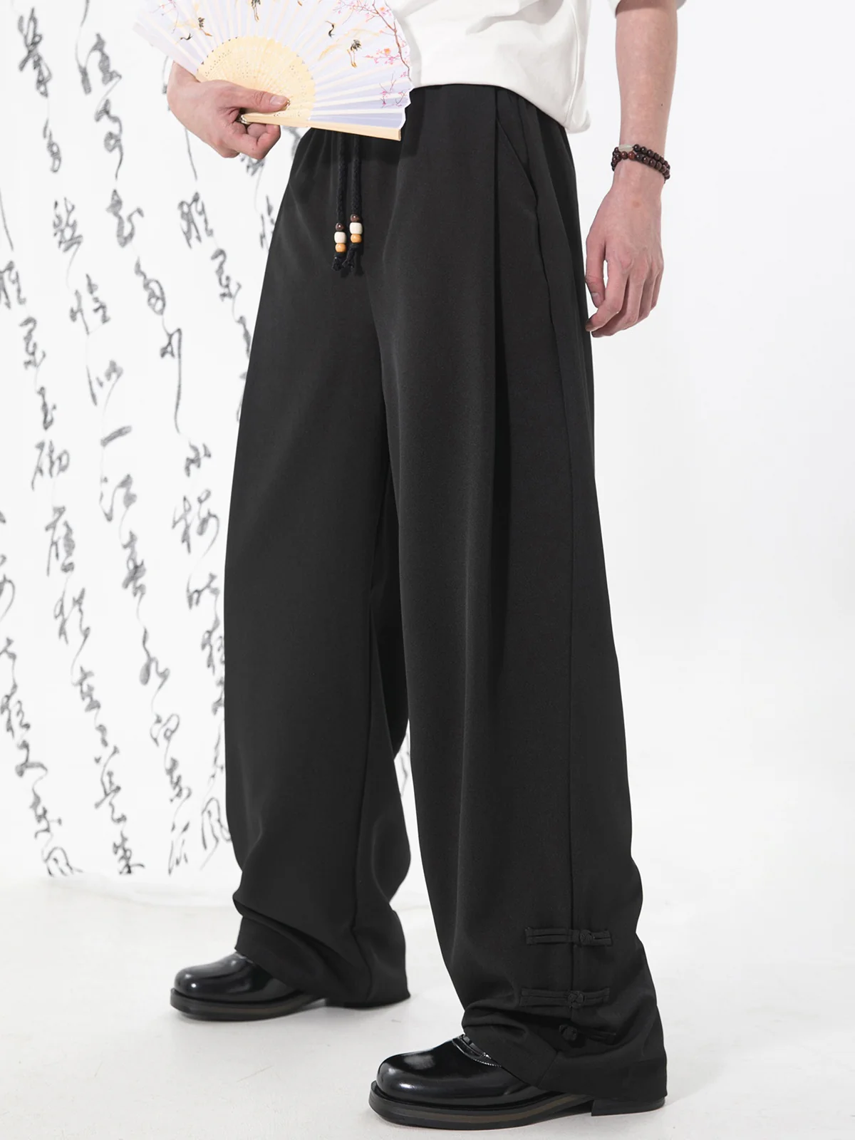 New Chinese Style Chinese Knot Design Loose-fit Pants - Image 7