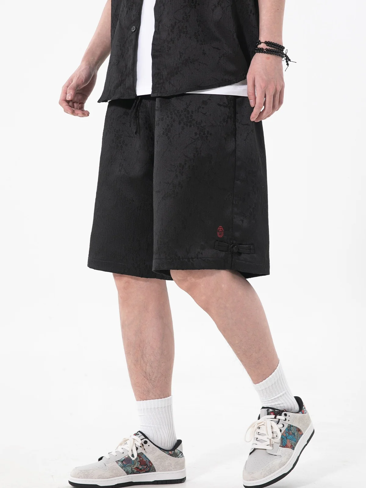 New Chinese Style Plum Bossom Breathable Shorts - Image 5