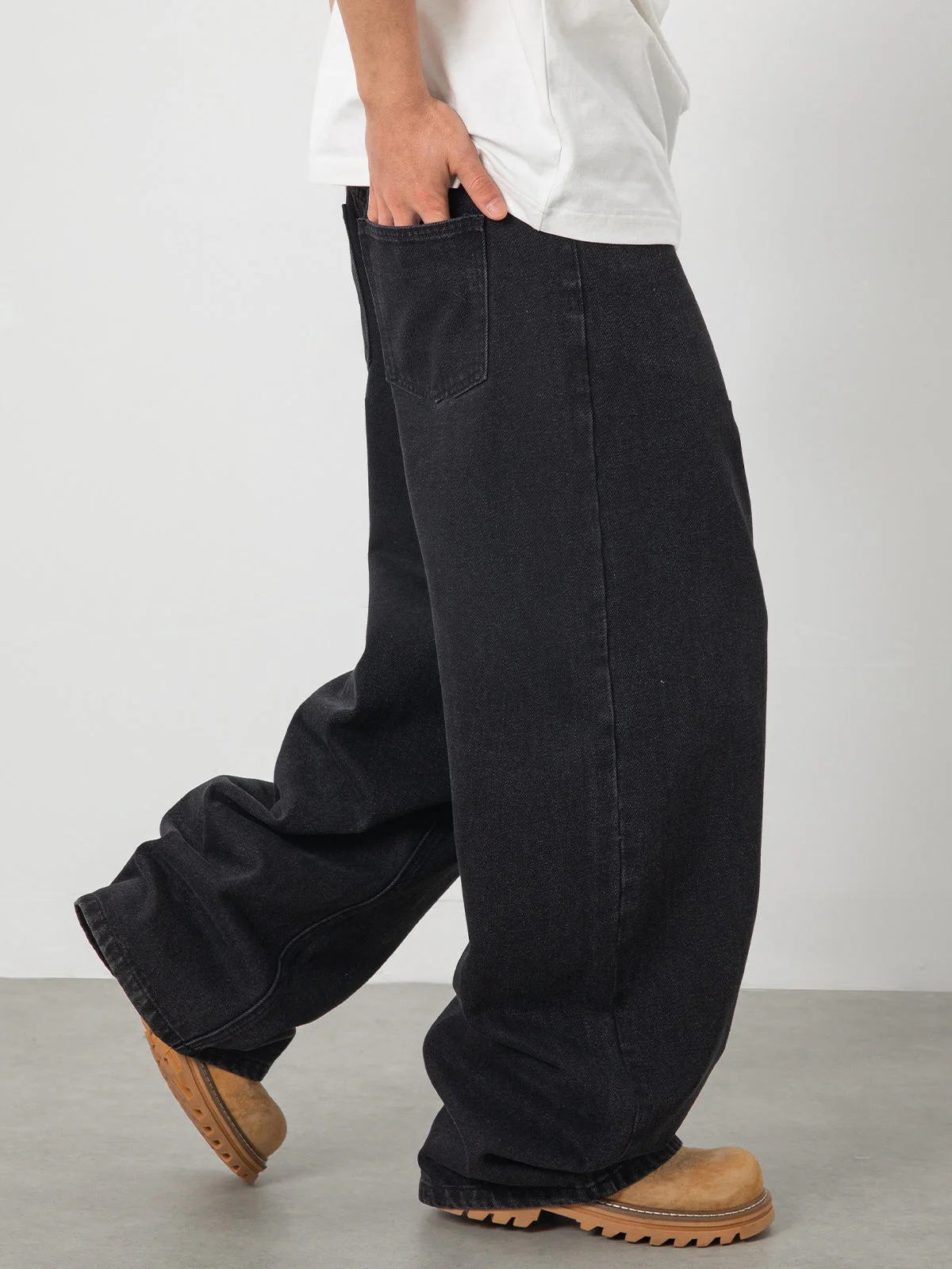 Washed Distressed Black Jeans - Image 3