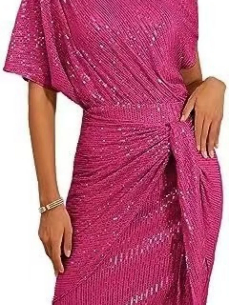 Sloping Shoulders Sequins Bandage Parties Mini&Short Dresses - Image 14