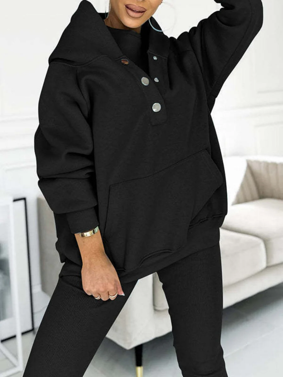 Sporty Casual Hoodie Sweatshirt, Ribbed Slim Fit Vest And Pants Three-piece Set - Image 7