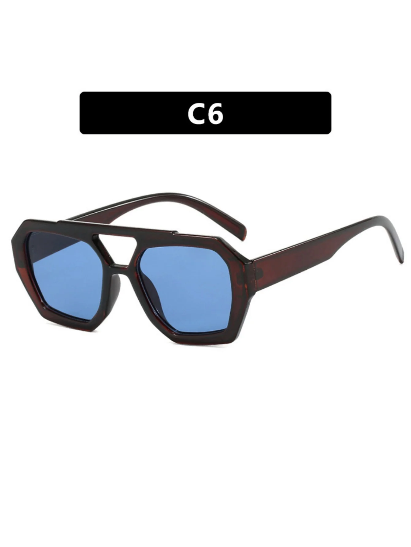 Double-bridge Irregular Leopard Print Sunglasses - Image 9