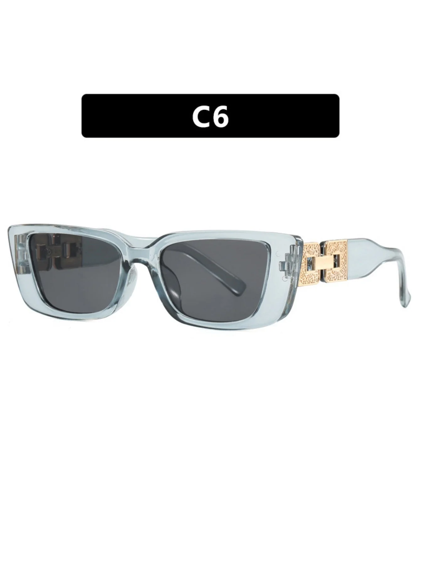 Narrow-framed Chain Temple Sunglasses - Image 10