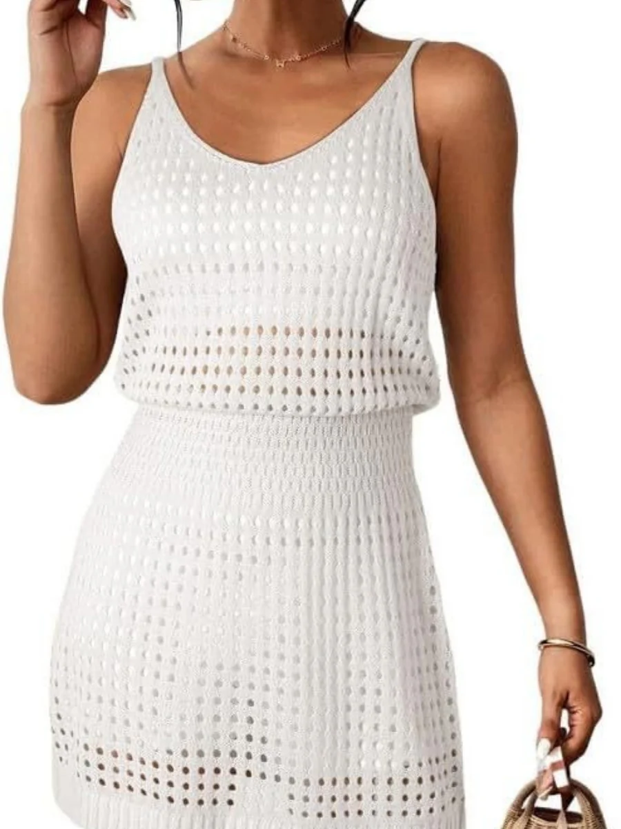 Hollow Waist Suspender Skirt Cover Ups - Image 3