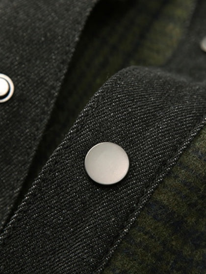 Plaid Loose-fit Wool Blend Shirts - Image 6
