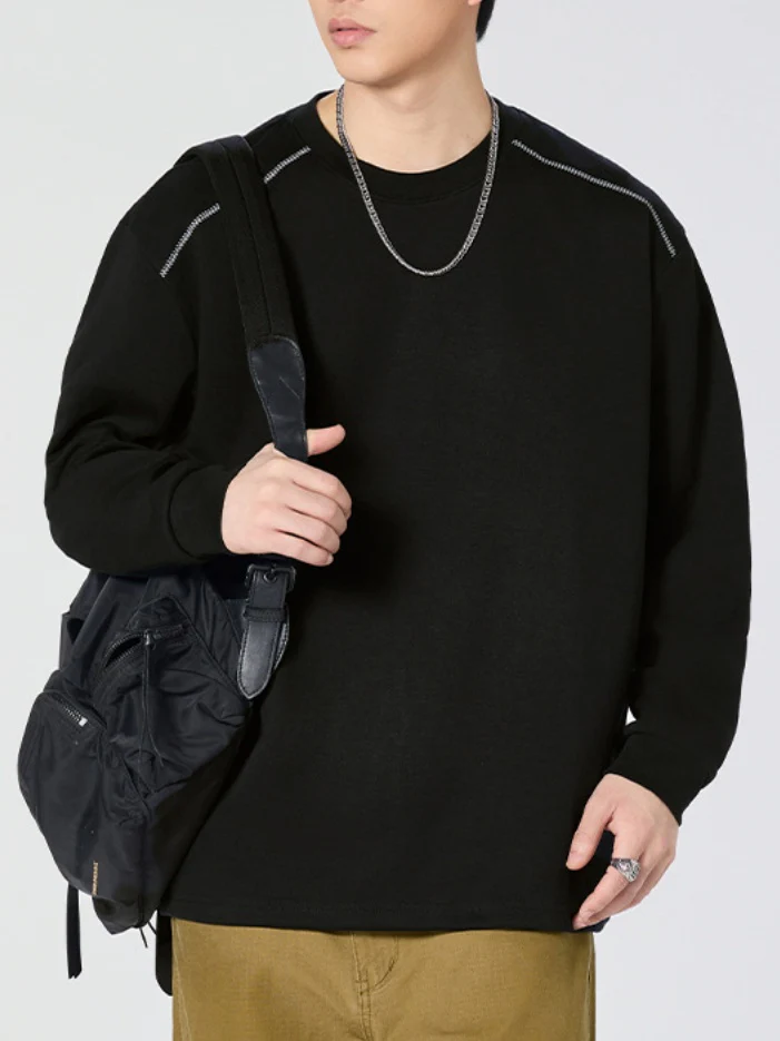 Crew Neck Loose-fit Sweatshirts&Hoodies - Image 8