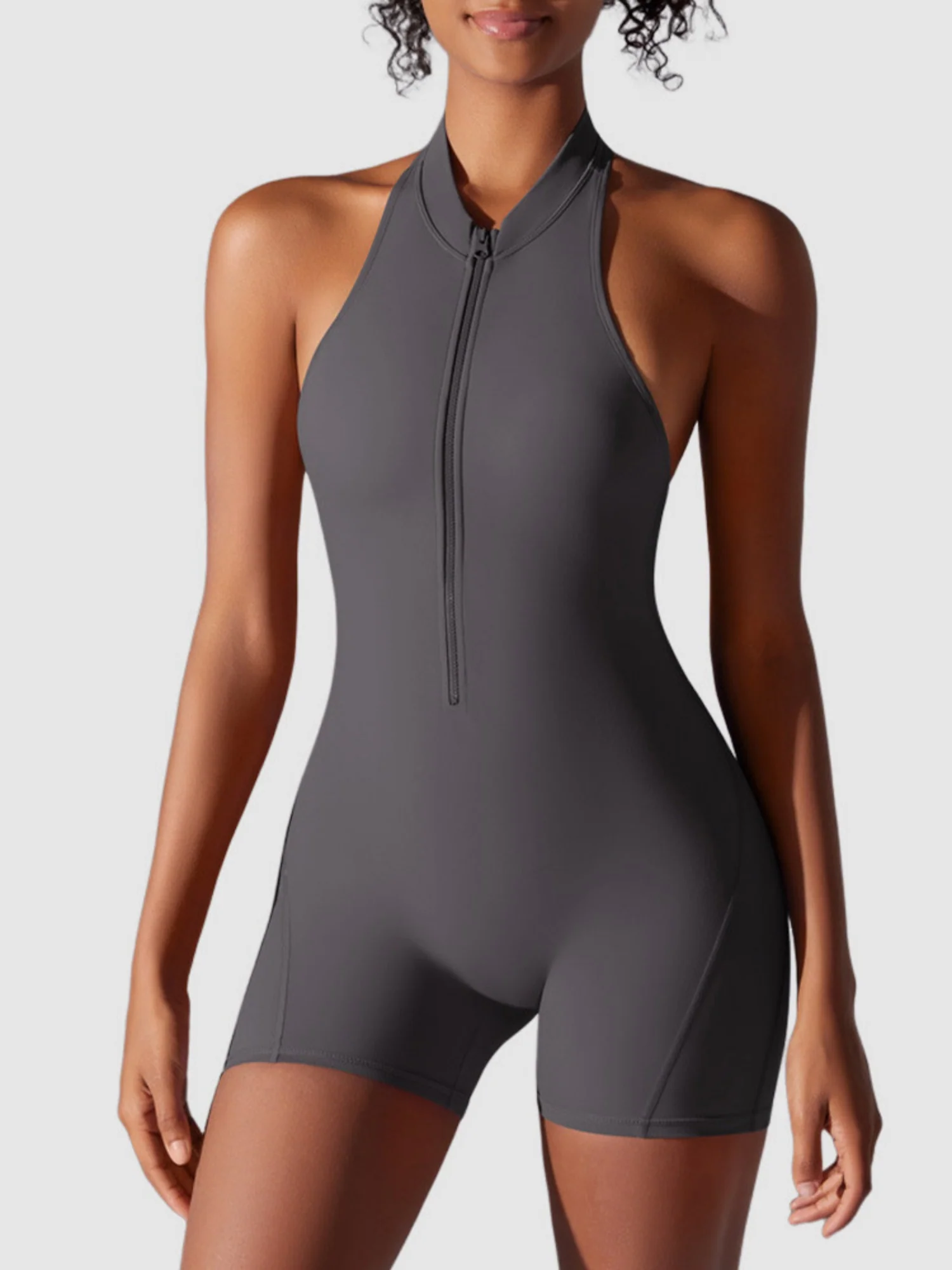 Zipper Lifting Buttocks And Beautifying Back Sports Onesie Yoga Suit - Image 6