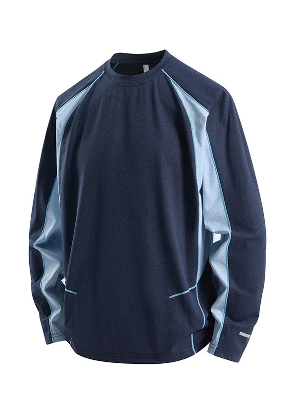 Quick-drying Sunscreen Loose-fit Color-blocked T-shirts - Image 5