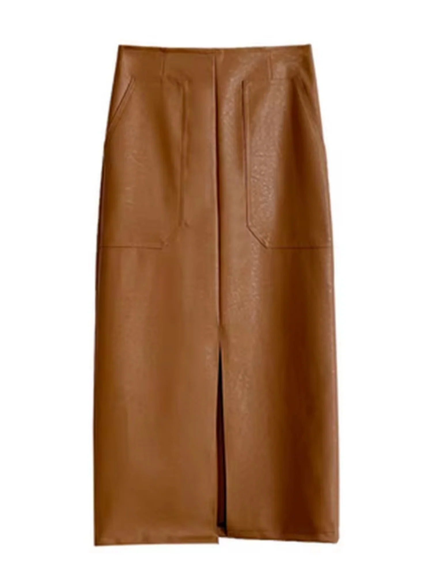 PU Leather Deep Fork Skirts - Image 7