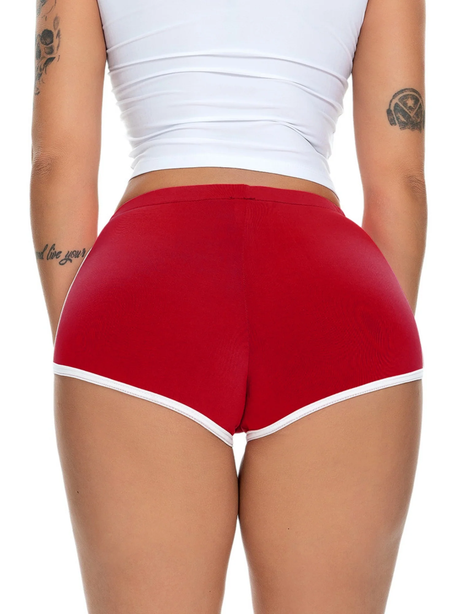 Color Blocking Exercise Yoga Fitness Elastic And Sexy Shorts - Image 4
