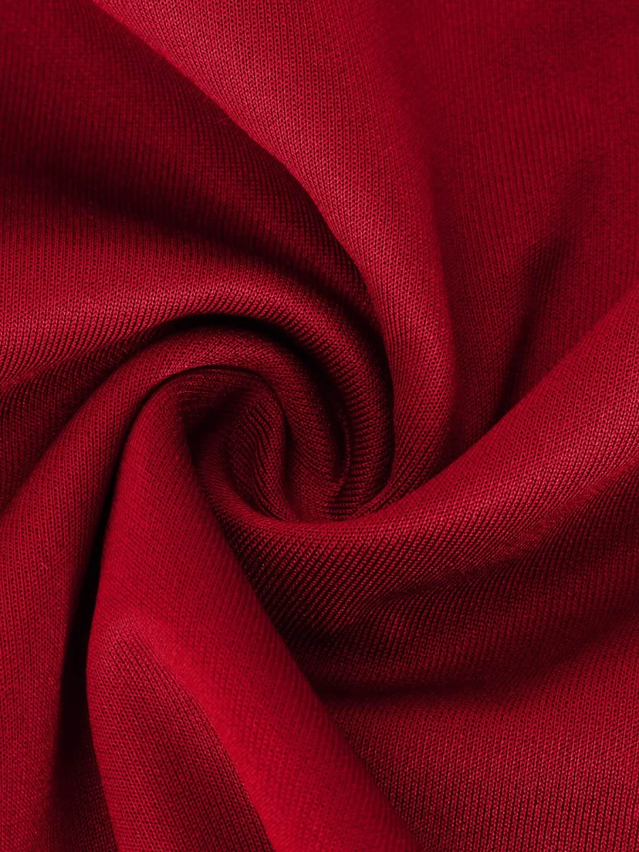 V-neck Sleeveless High-waisted Slit Dress Pleated Solid Color Short Dress - Image 4