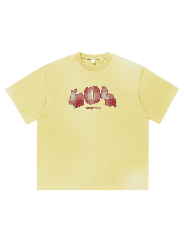 Number Plaid Printed Loose-fit T-shirts - Image 10