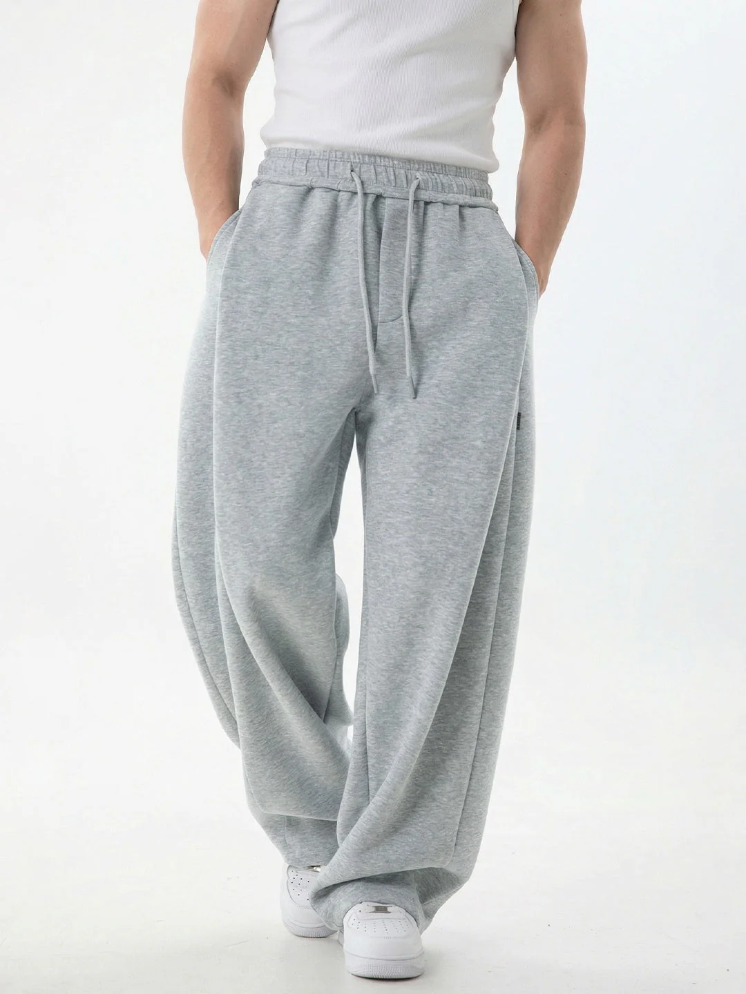 Segmentation Patchwork Drape Loose-fit Pants - Image 2