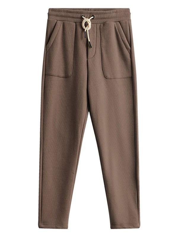 Simple Drawstring Straight-fit Sports Pants - Image 10