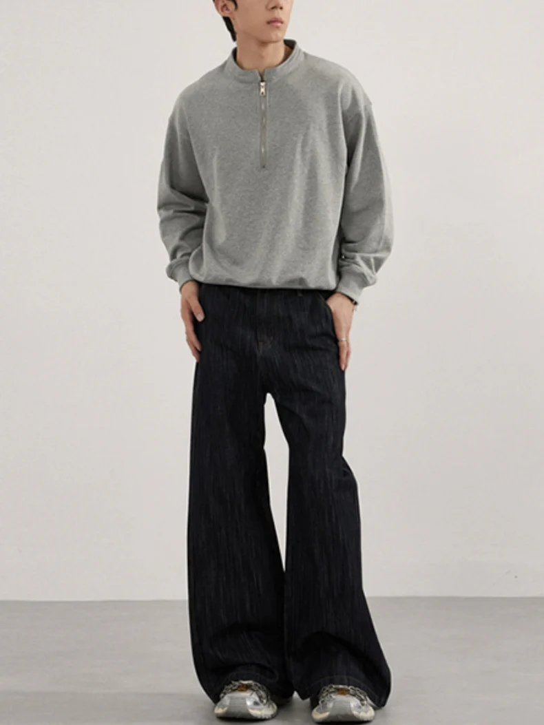 Retro Loose-fit Boxy Half Zipper Sweatshirts&Hoodies - Image 6