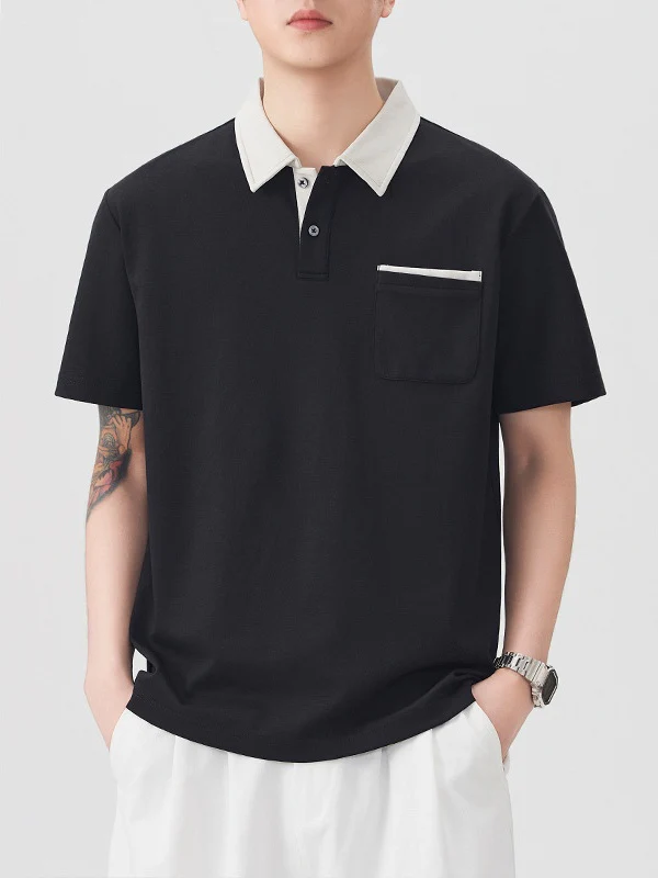 Color-blocked Leisure Polo Shirt - Image 2