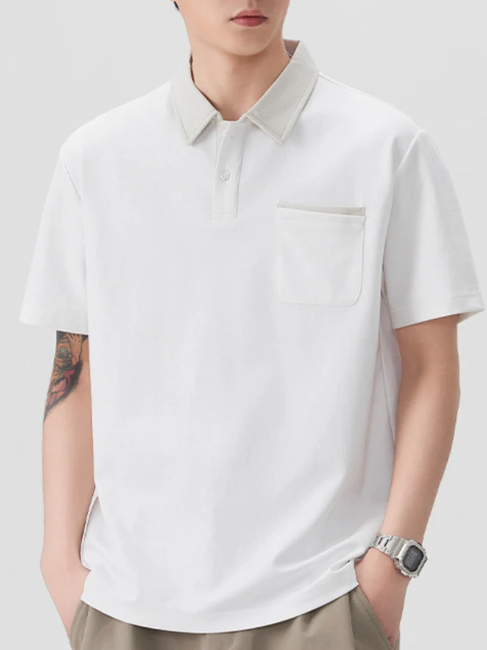Color-blocked Leisure Polo Shirt - Image 5