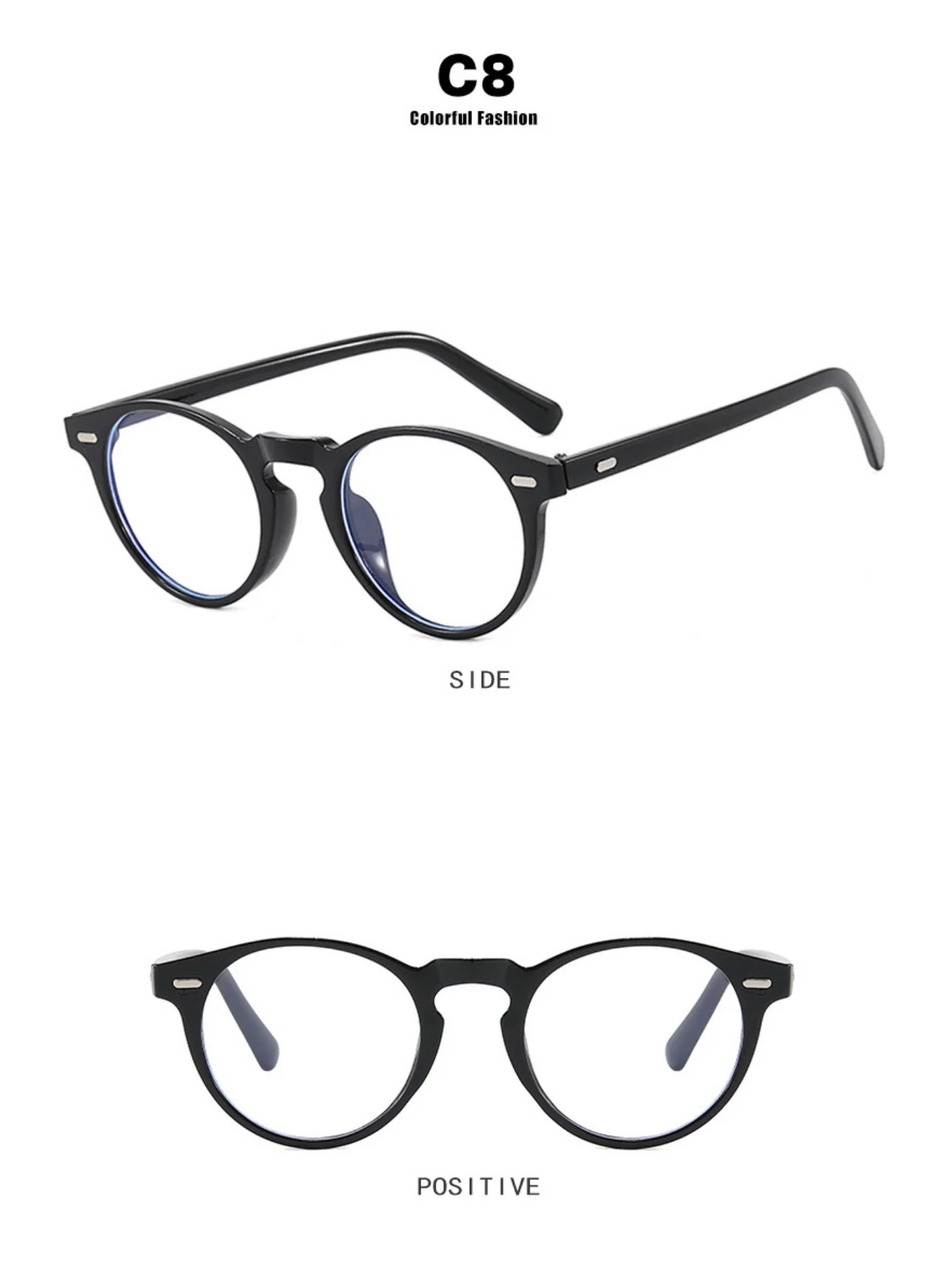 Round Frame Retro Minimalist Style Sunglasses - Image 20
