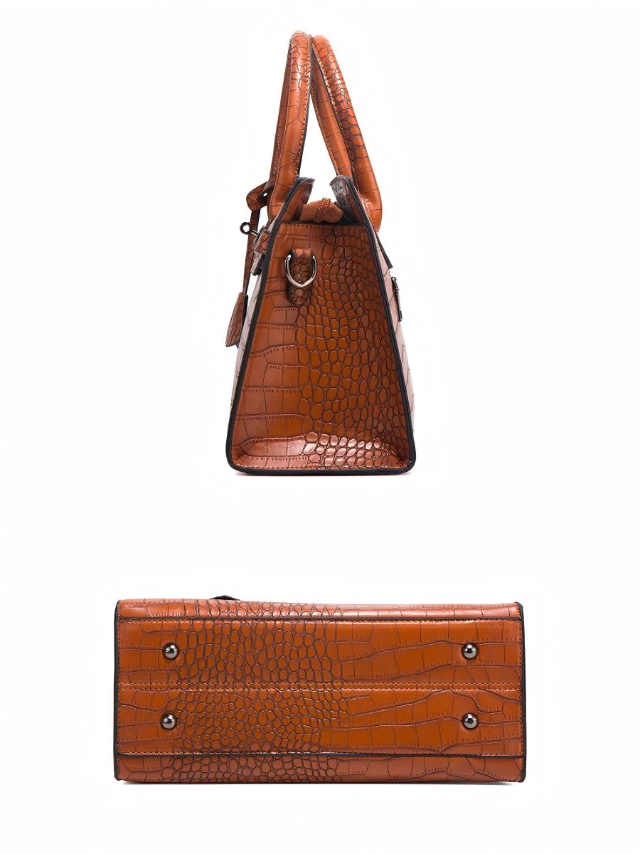 Crocodile-print Handbag 3-piece Set - Image 7