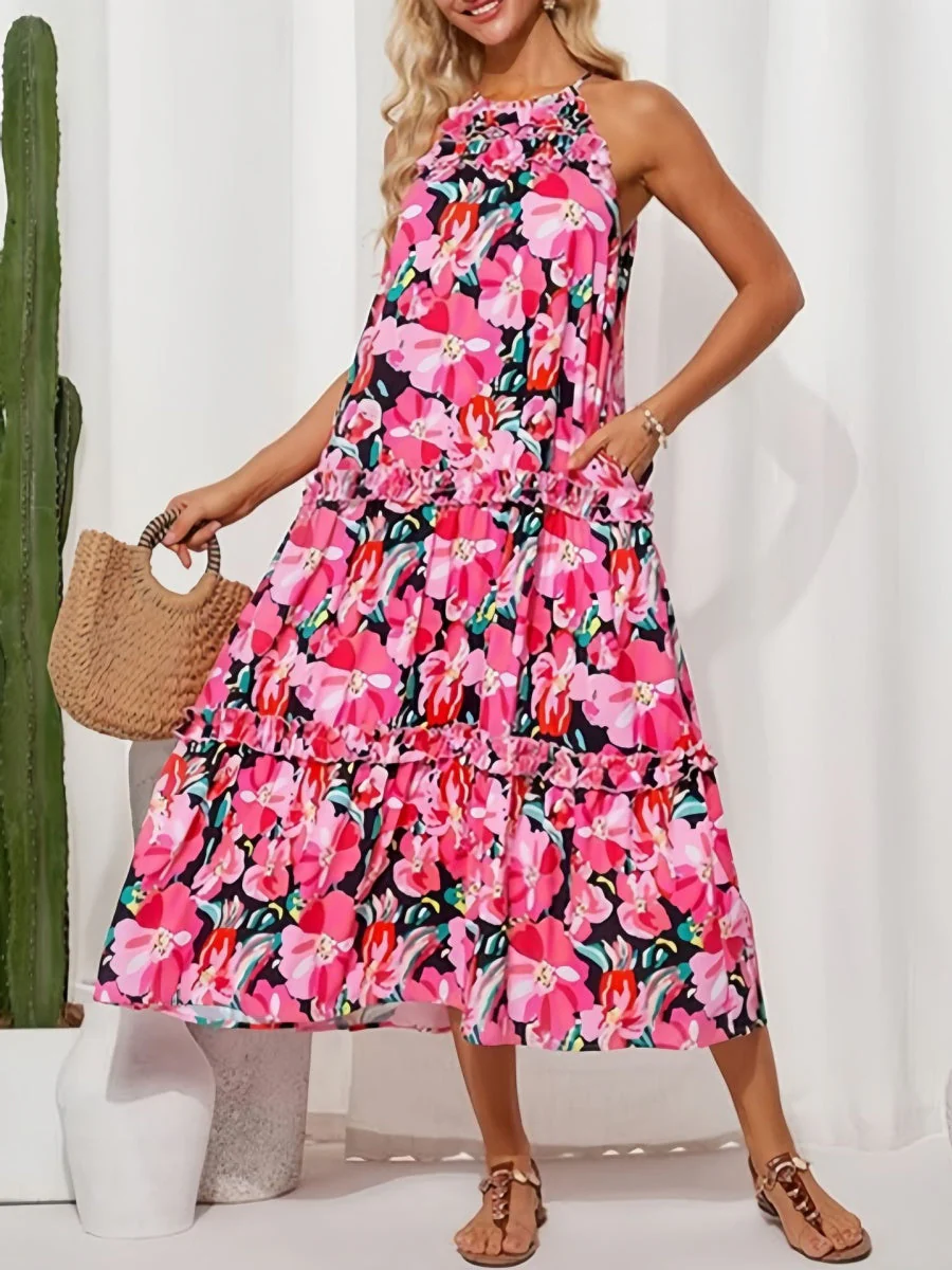 Ruffle Printed Maxi Dresses - Image 6